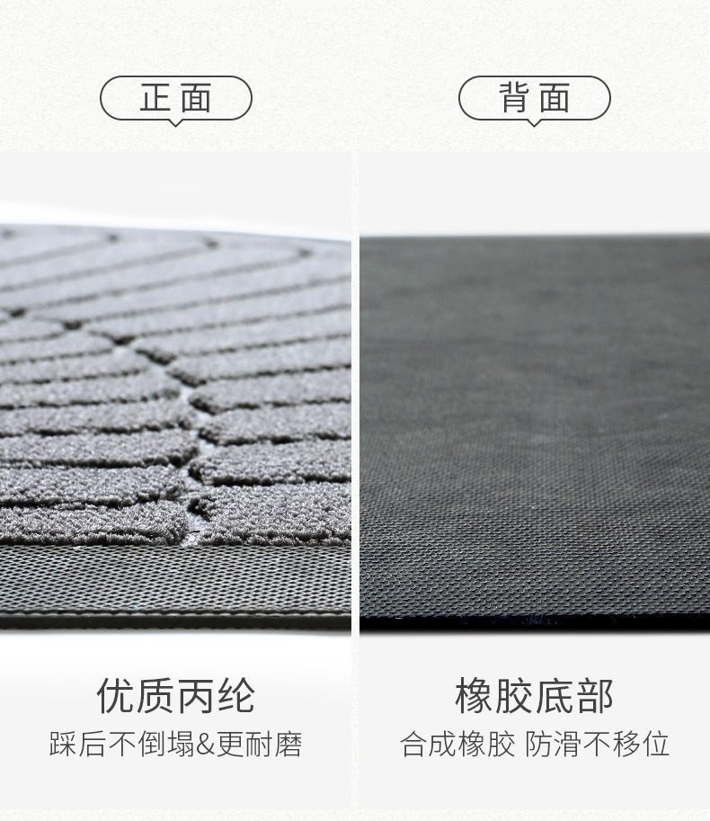 欧式进门口半圆橡胶地垫耐磨易打理 家商用入户防滑橡胶门垫详情10