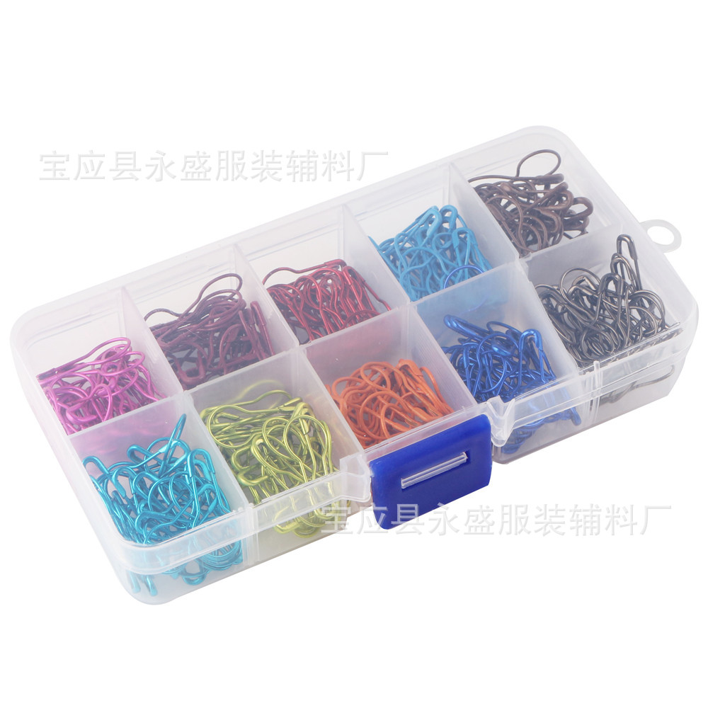 批发20色600枚透明盒装灯泡形别针彩色葫芦别针服装吊牌别针现货详情9