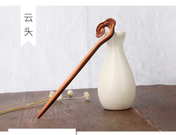 A peach wood hairpin for your girlfriend or wife, a DIY ancient-style hairpin, a hair replacement material package made of wood pic 9