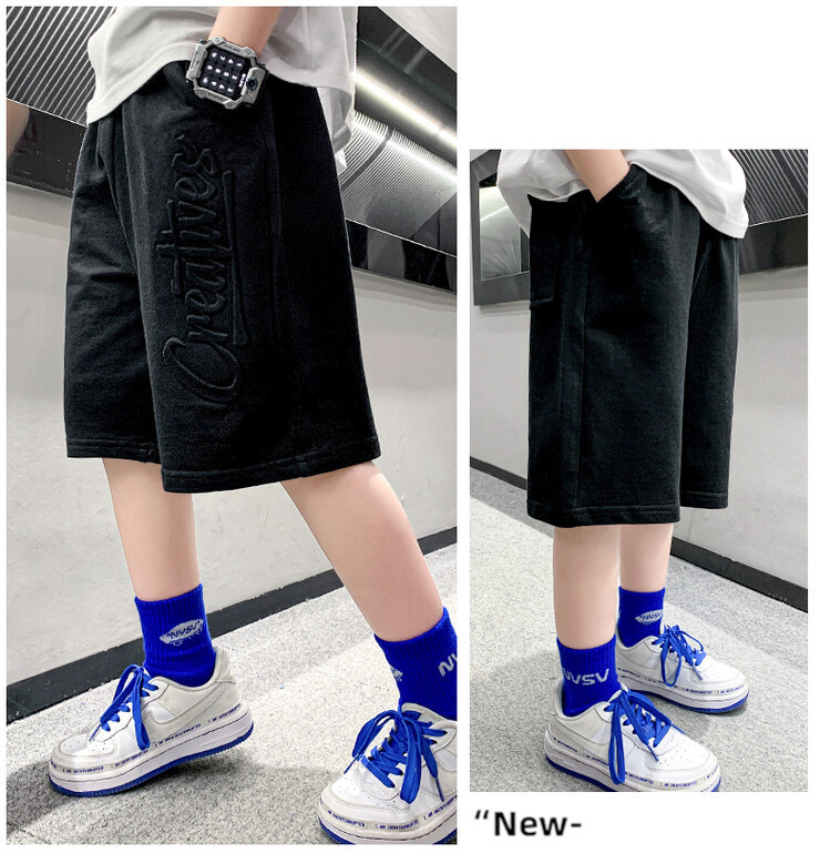 The 2022 new summer loose and stylish cotton capri shorts for boys are a trend of casual summer pants for middle-aged children pic 146