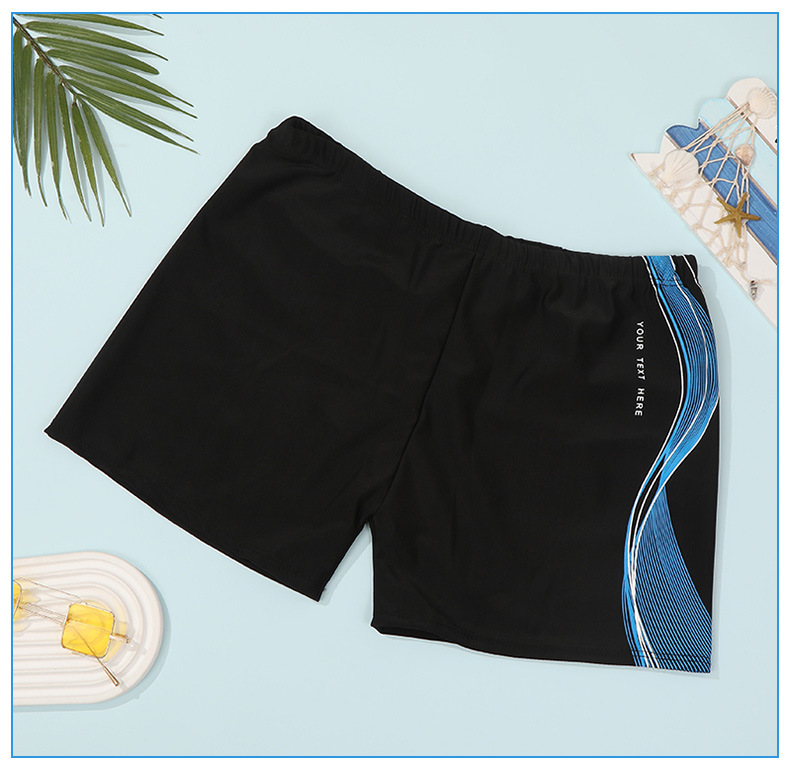 新款男士泳裤成人平角胶印沙滩裤泳池短裤男条纹游泳裤宽松舒适详情17