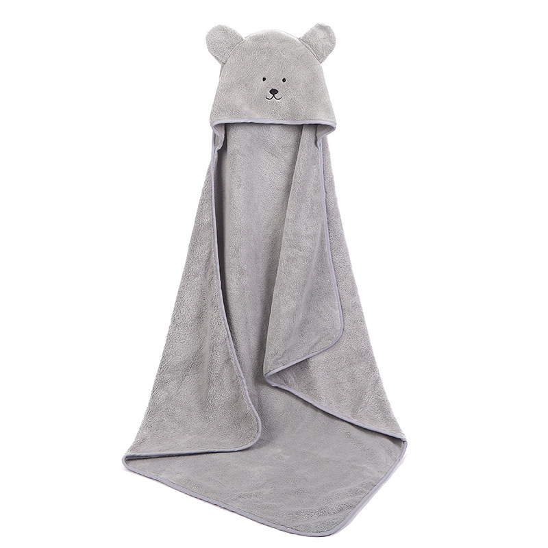 Toalla para mascotas adorable cartoon animal encapuchado toalla para perros coral fleece fuerte absorbente velocidad de secado capa pet toalla de baño pic 12
