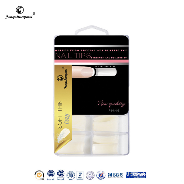 Wholesale of 100-piece long salon nails, fake nails with curved edges, French wearable nail nails, DIY semi-attached nails pic 6