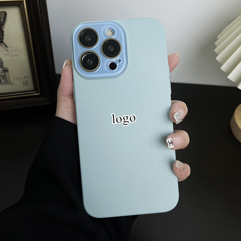 Crystal lens protection is suitable for Apple 15Promax phone case with lychee pattern, PC hard case, iPhone14 lens film scratch-resistant pic 21