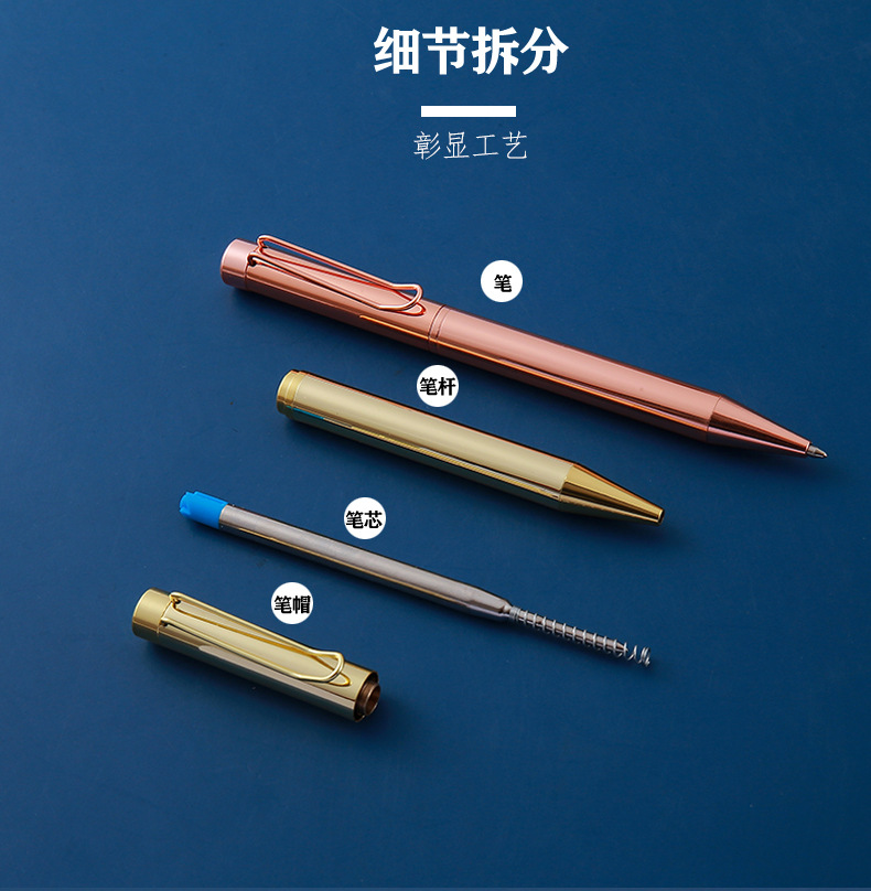 New ballpoint pens, metal ballpoint pens, electroplated colored business pens, advertising gift pens, stationery pens pic 5