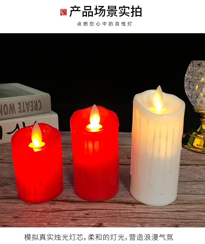 Cross-border supply LED electronic simulation tearful candles, bar decoration, wedding and birthday atmosphere set ornaments in stock pic 10