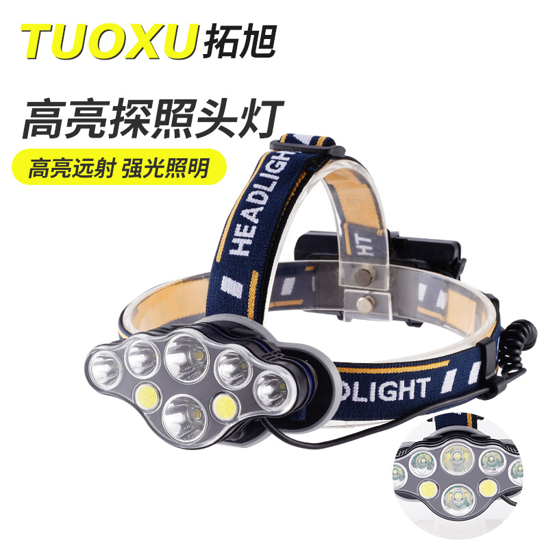 Ultra-light night fishing dual-head lamp head-mounted flashlight, outdoor strong light charging ultra-bright fishing special cob lamp pic 3