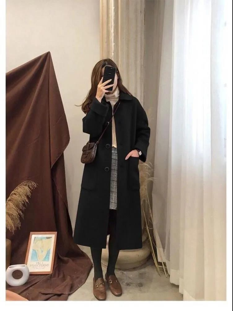POLO领呢子大衣女中长款毛呢外套2022秋冬流行小个子风衣外套女装详情15