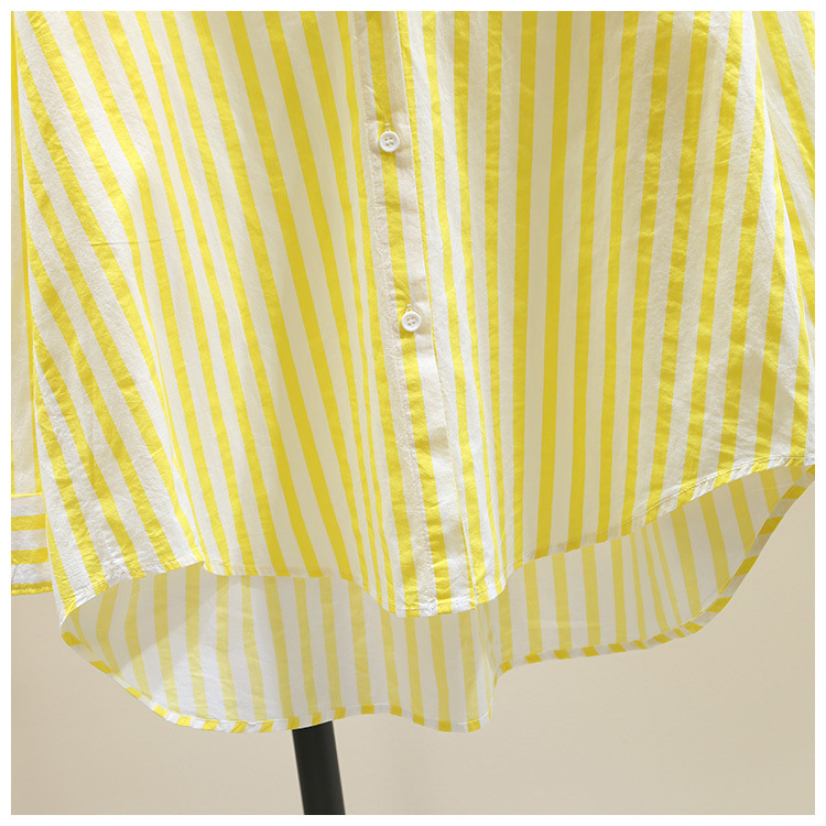 2025春夏新款长袖衬衫女时尚休闲竖条纹韩版宽松衬衣女外穿详情16