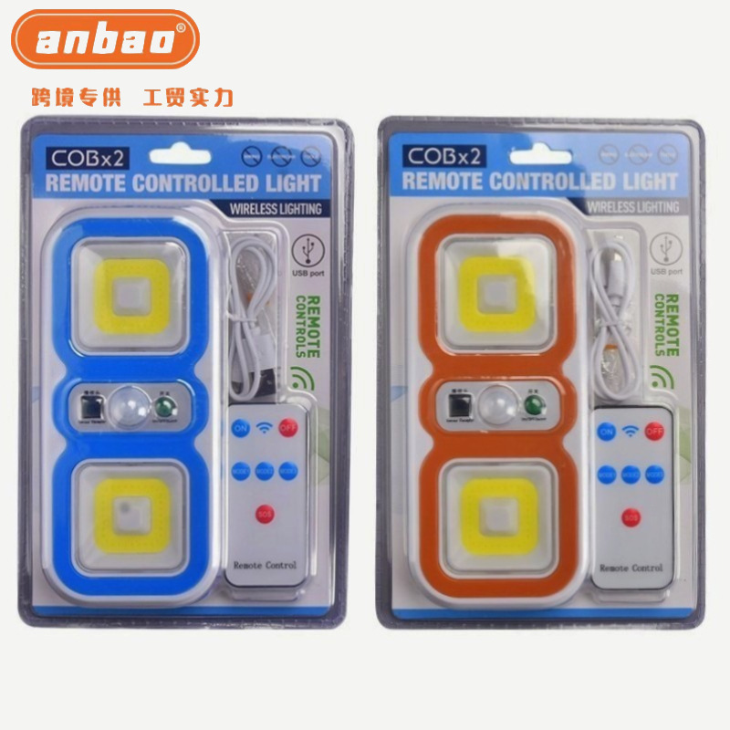 USB charging smart COB outdoor human body sensor wall lamp with remote control, home outdoor courtyard lighting sensor remote control pic 1