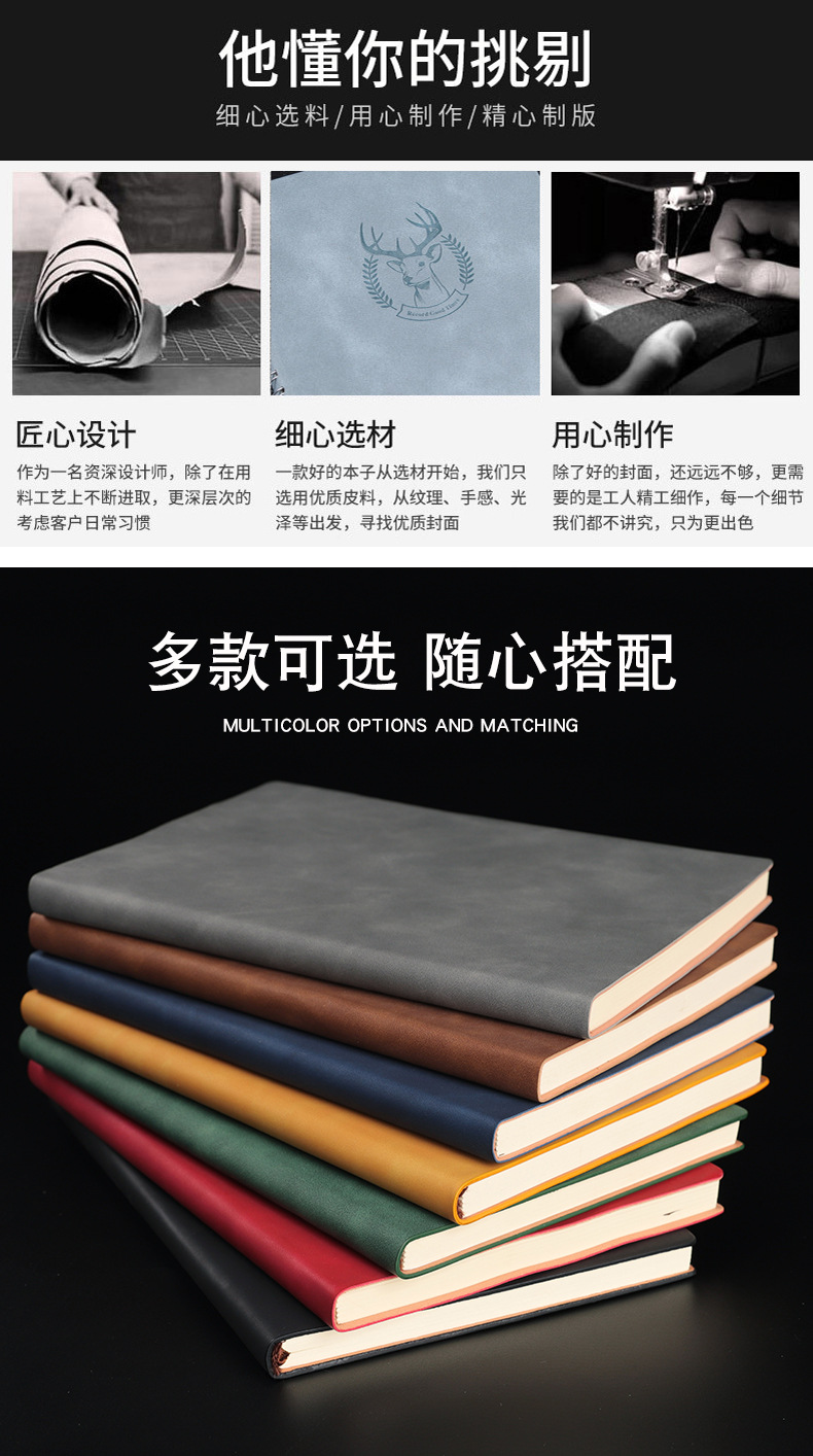Customized logo set cover a5 for sheepskin notebooks, wholesale of handbooks, record books and notepads pic 15