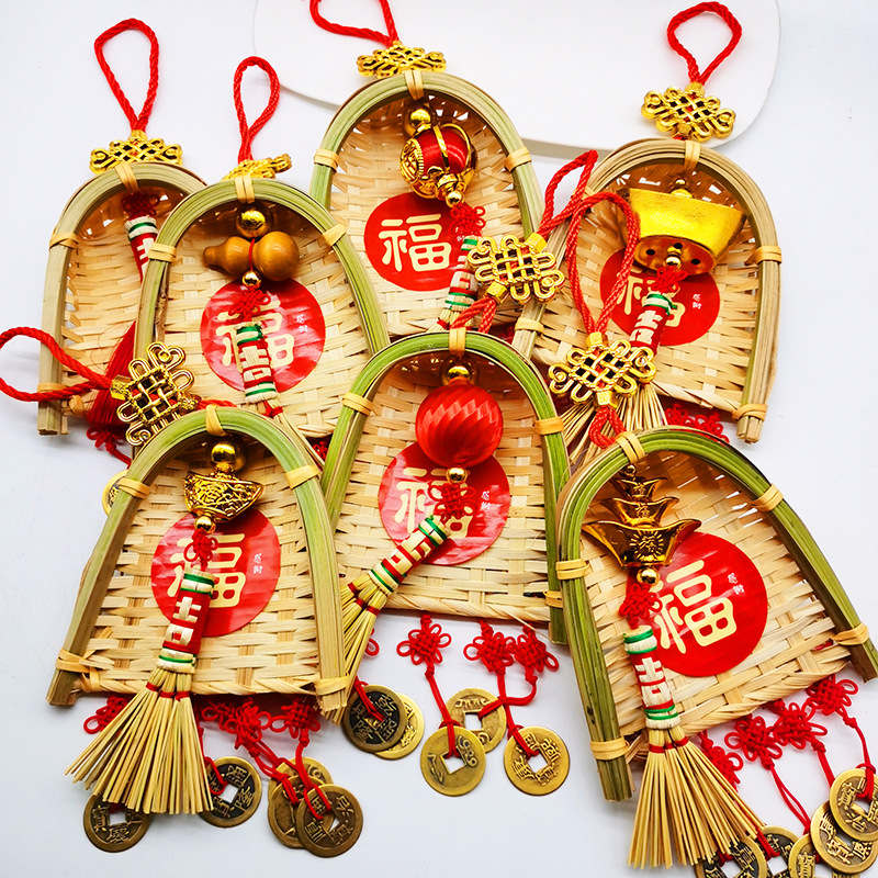 Copper coins, small brooms, dustpans, hanging ornaments, door decorations for moving into a new home, indoor hanging ornaments, TV wall decorations for the Qingming and Dragon Boat festivals pic 28