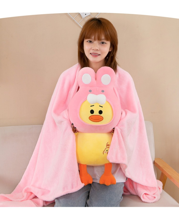 卡通空调毯毛绒玩具二合一抱枕被车载靠垫办公室午睡神器印制LOGO详情13