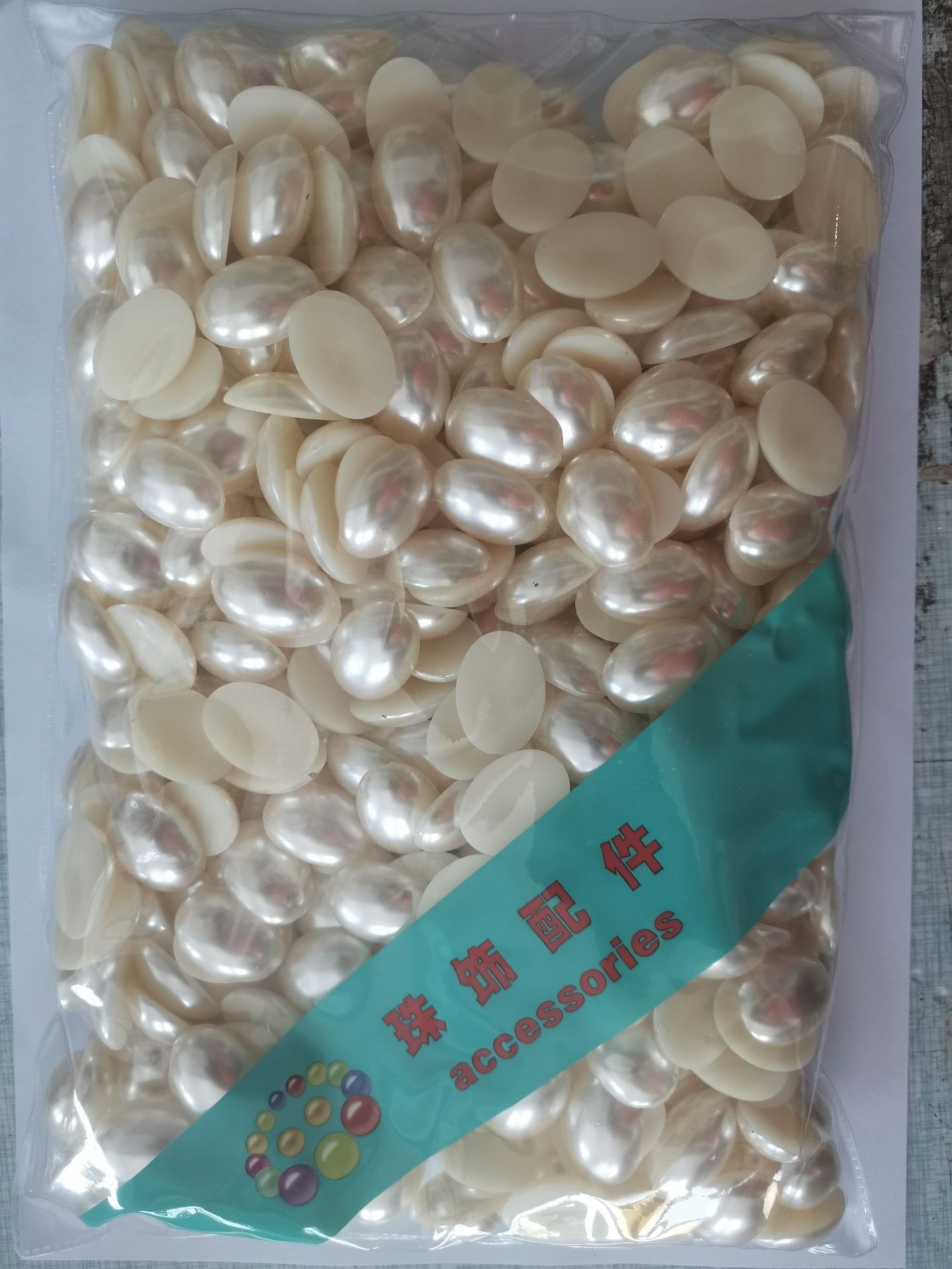 ABS imitation pearl pearl luster half-sided oval water drop horse eye pure white off-white with good brightness. Factory self-sold jewelry accessories pic 1