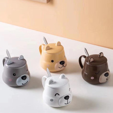 创意日式手绘陶瓷泡面碗带盖带把大容量学生泡面杯便当碗饭碗代发详情13