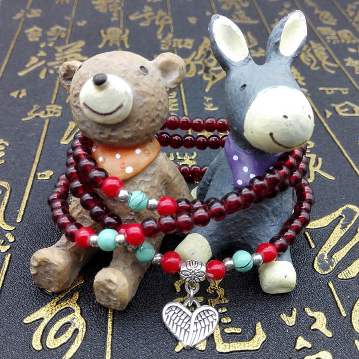 A1321 6mm三圈仿玛瑙手链 流行饰品货源  首饰 义乌2元 两元店详情5