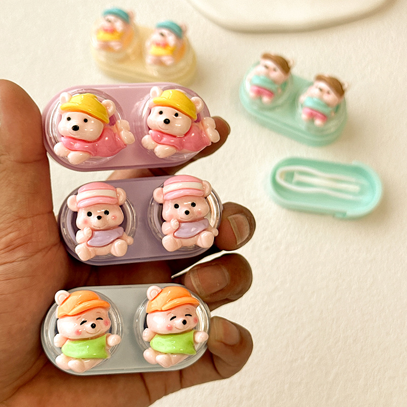One-piece drawer-type contact lens case, beauty contact lens companion box, cute care box, compact and portable CT35 pic 4