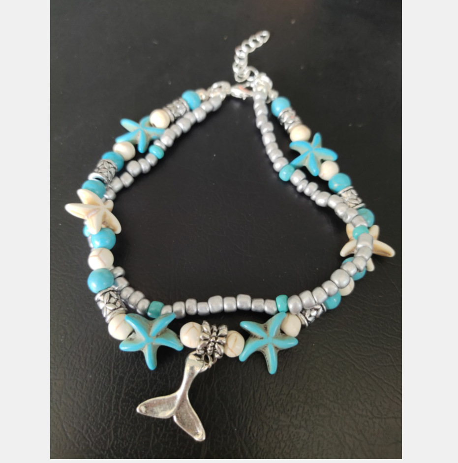 欧美跨境外贸脚饰乌龟脚链吊坠贝壳海星瑜伽沙滩情侣套装脚饰现货详情10