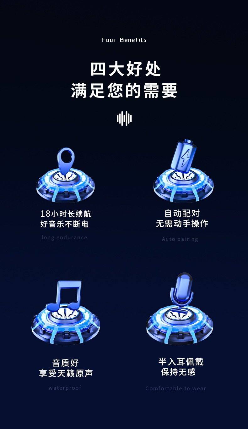 跨境爆款私模YW06迷你无线蓝牙耳机耳塞式运动耳机工厂批发印制lo详情2