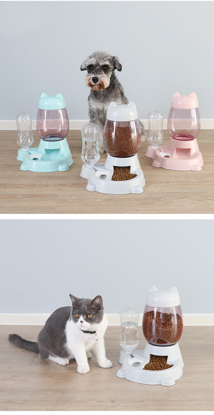 The new cat feeder, automatic water dispenser, cat food bowl and pet water dispenser do not wet the mouth and prevent the pet bowl from being knocked over pic 12