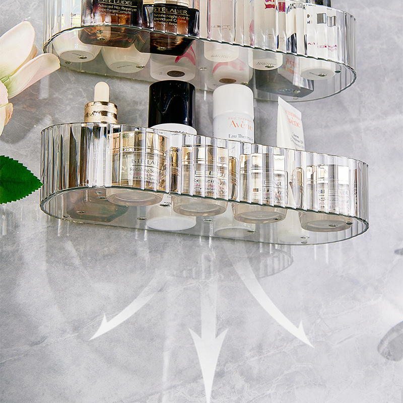 Transparent ins no-punch magic sticker cosmetics storage rack, traceless draining storage rack, multi-purpose hanging box storage basket for kitchen and bathroom pic 20