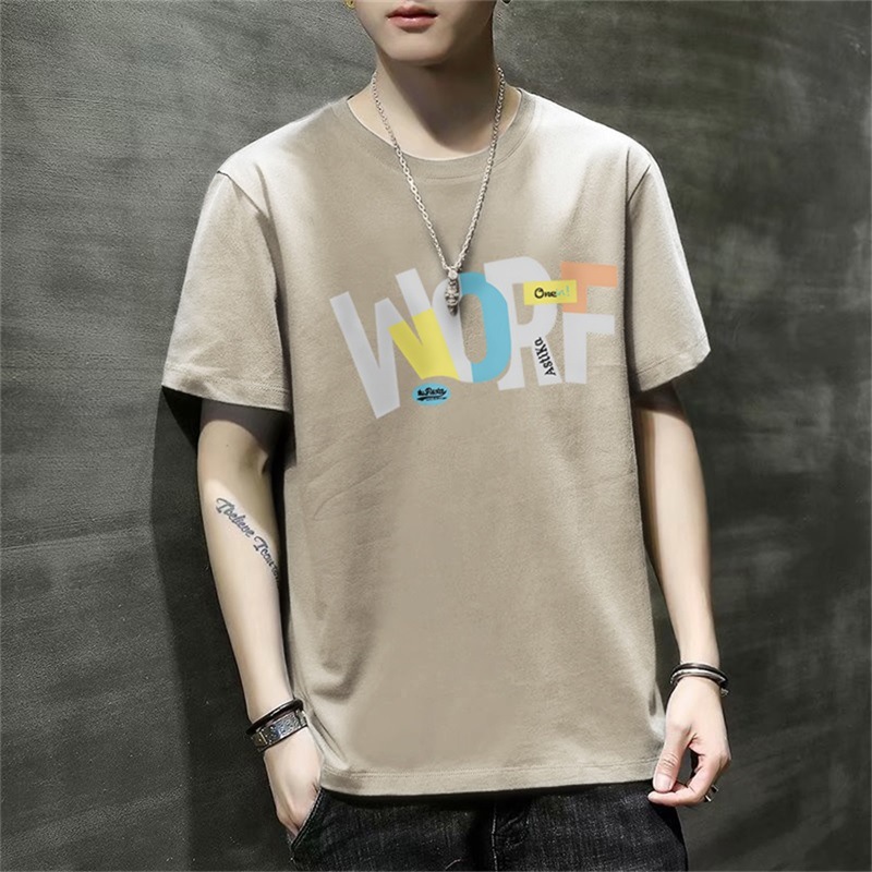 夏季男士短袖t恤圆领丅恤夏装潮牌体桖潮流打底衫修身上衣服半袖详情15