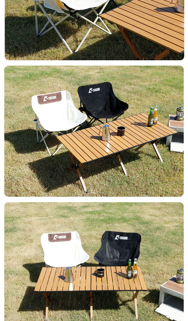 Wholesale of outdoor folding chairs, camping and picnic folding chairs, outdoor egg roll tables, backrest chairs, moon chairs and beach chairs pic 5