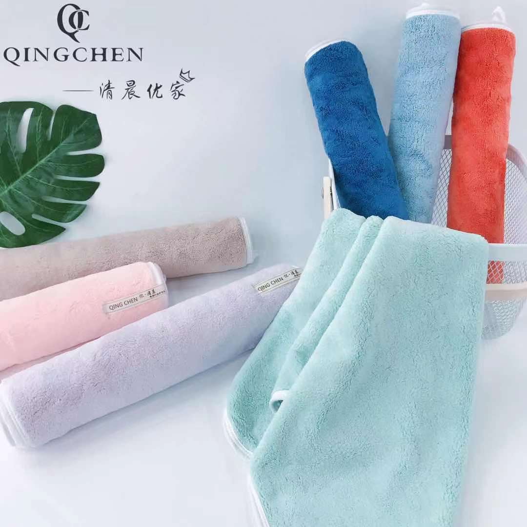 暮色亿清晨柔软吸水加厚毛巾地摊珊瑚绒干发巾婚庆伴手礼品结回礼详情6