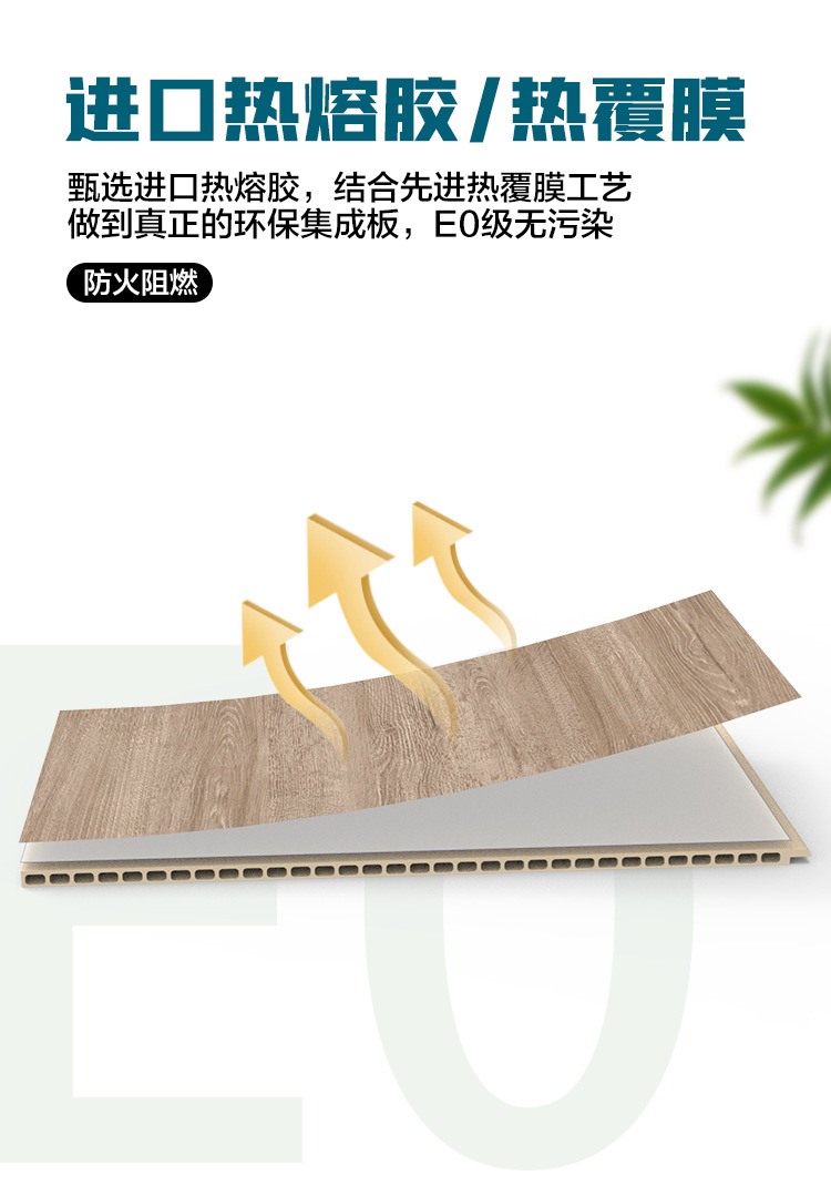 竹木纤维集成墙板pvc护墙板酒店宾馆木饰面板碳晶板室内装饰板详情7