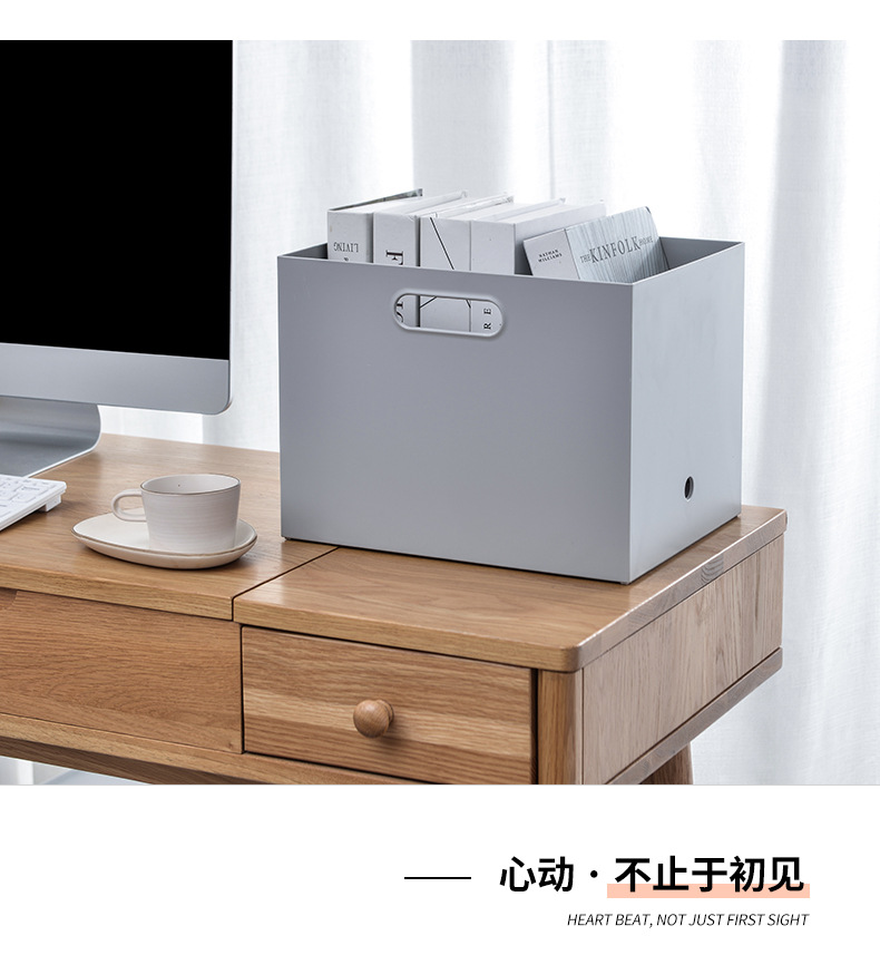 W15 portable pulley storage box, plastic PP file desktop organization box, A4 paper storage dust-proof storage box pic 12