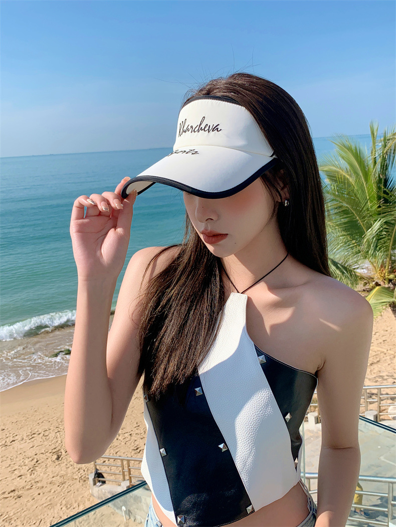 帽子女士夏季空顶uv防晒帽大檐遮脸鸭舌防紫外线遮阳帽骑车太阳帽详情5