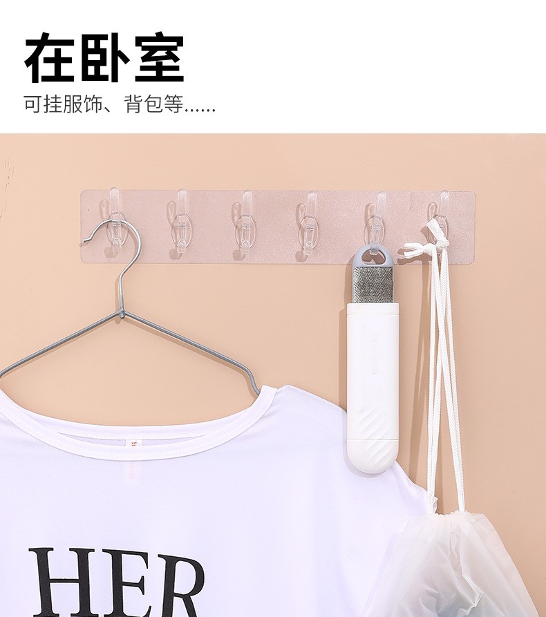 挂钩免打孔强力粘胶粘钩墙壁门后厨房透明无痕宿舍浴室挂钩2个详情18