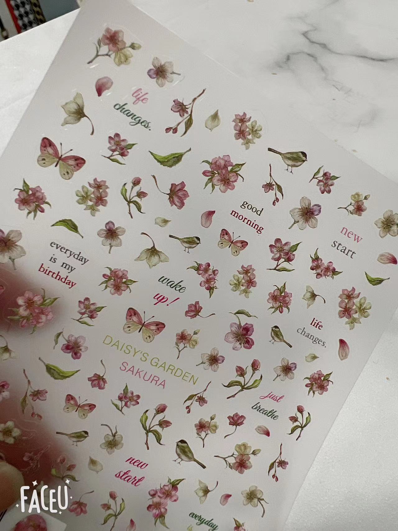 The manufacturer customizes a variety of fresh and light rose Japanese-style nail stickers, including butterfly, flower and bird stickers pic 13