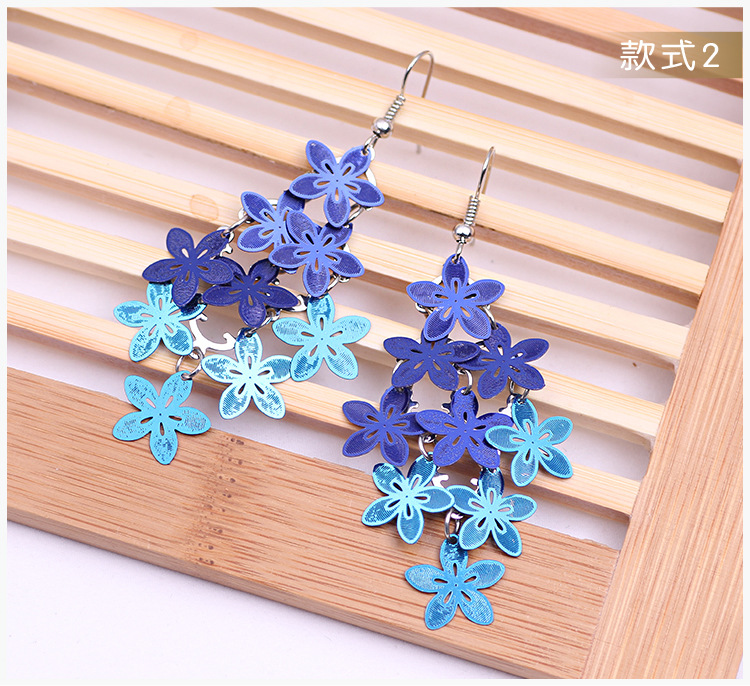 New fashionable and fresh floral color-blocking earrings and pendants, multi-layered eco-friendly tassel earrings and other DIY accessories pic 8
