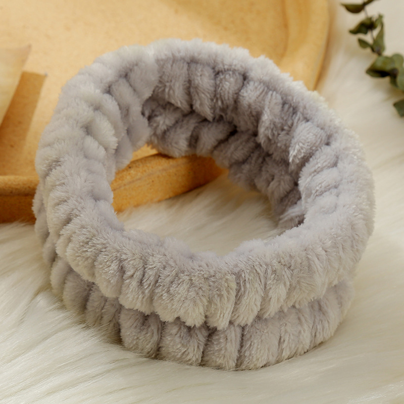 Factory direct supply of solid-color simple hair bands, face wash hair ties, self-adhesive DIY accessories, plush hair bands, semi-finished headwear pic 21