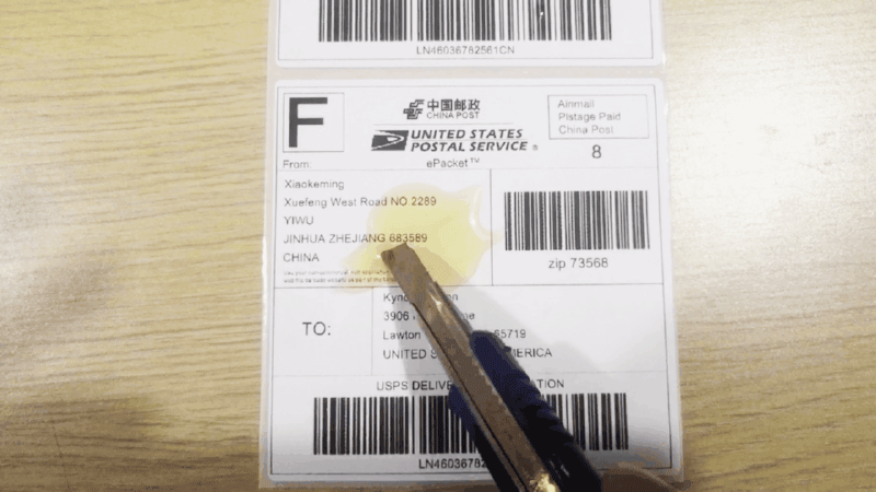 三防面单纸热敏纸不干胶100*150*500叠装条形码打印纸跨境快递单详情10