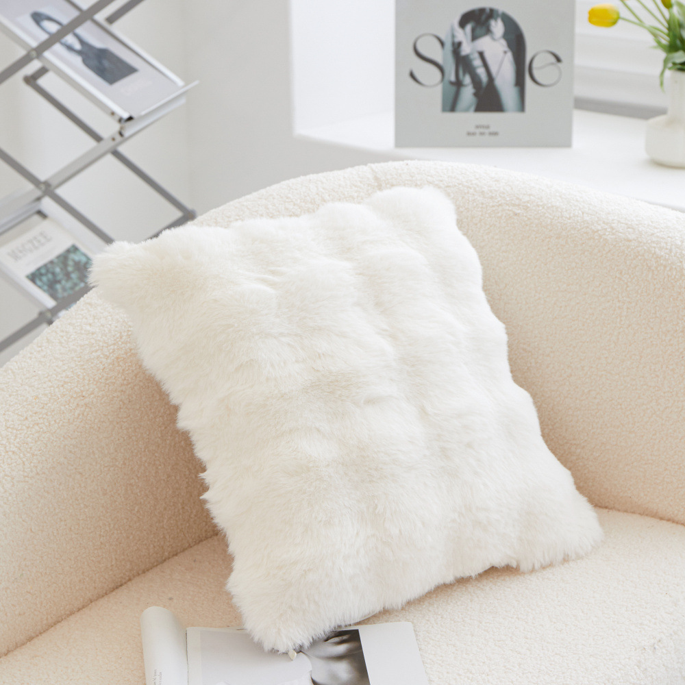 泡泡绒毛绒靠垫套居家沙发现代简约仿兔毛抱枕套卧室床头装饰抱枕详情22