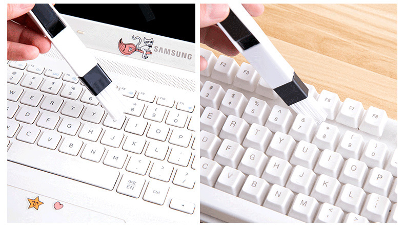 Window slot brush, groove brush, gap brush with dustpan, keyboard cleaning brush, two-in-one dustpan brush, hard-to-reach cleaning brush, computer brush pic 4