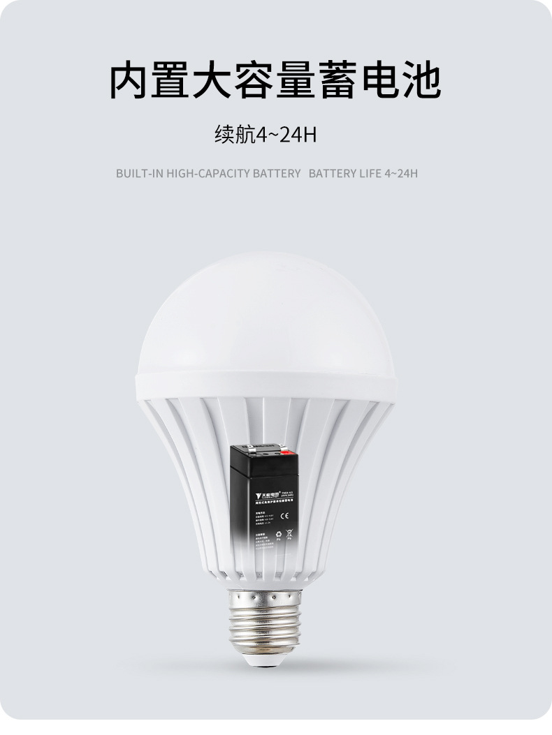 LED bulbs, emergency power failure bulbs, led energy-saving lamps, home dormitory flicker-free lighting lamps, night market camping lamps pic 10