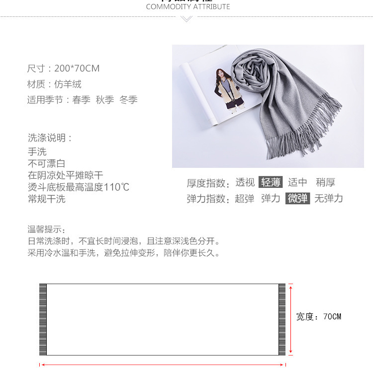 The new solid-color faux cashmere scarf for autumn and winter, with a big red LOGO and thickened warm shawl, is in stock and available for shipment pic 21