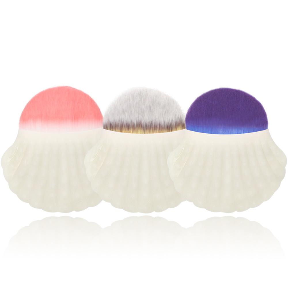 Factory direct sales of cross-border fan-shaped shell-shaped foundation brushes, single multi-functional semi-circular blush brushes and beauty brush tools pic 22