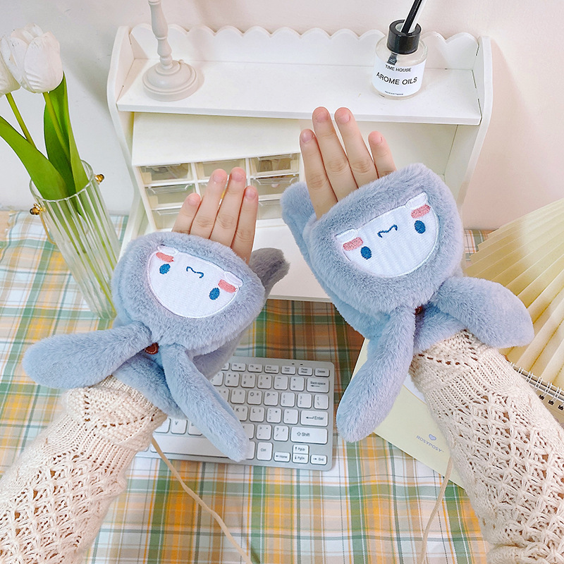 2022 Glove Girl Winter Laurel Dog Cute Korean version student cycling thickened windproof driving gloves for winter pic 11