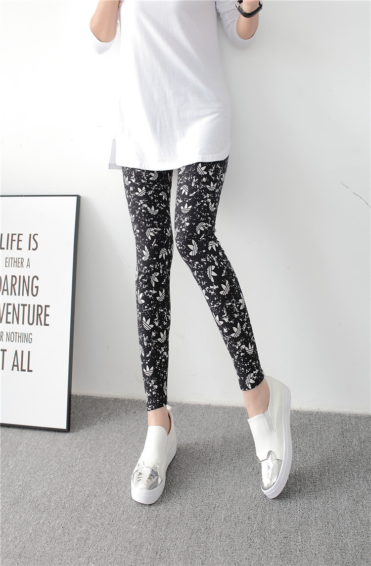 New spring dress, large-sized stretch, colorful star graffiti, personalized leggings for women pic 38