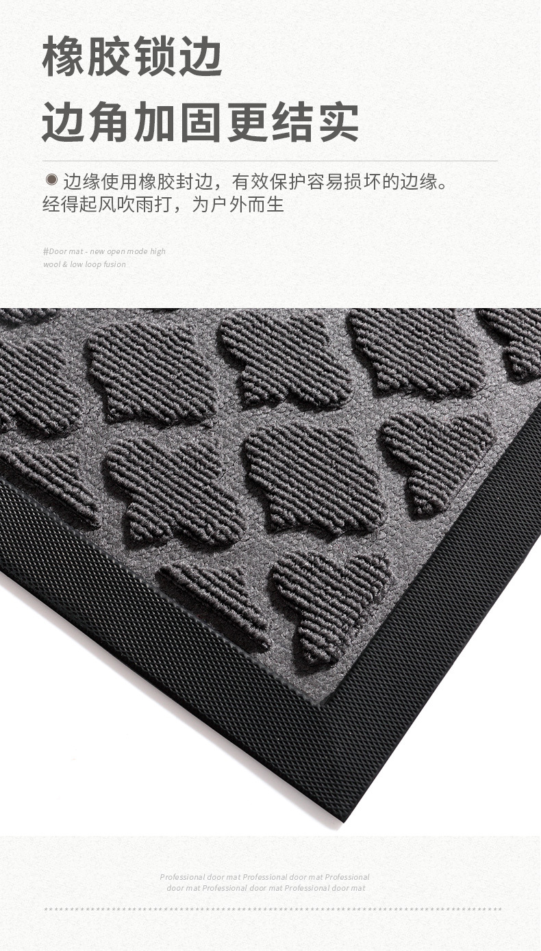The company building entrance mud scraper mat, outdoor anti-slip rubber floor mat, hotel entrance foot mat, shopping mall advertising carpet pic 7