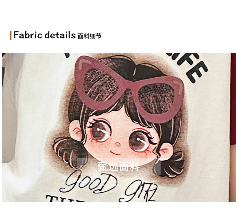 女童卡通T恤夏季2024新款女儿童纯棉上衣夏款中大童薄款短袖体恤详情5