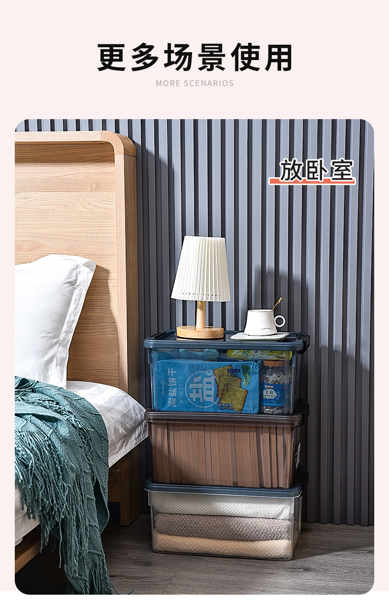 Storage box with lid, miscellaneous drawer, classification box, refrigerator storage box, portable medicine storage box, student stationery pic 22