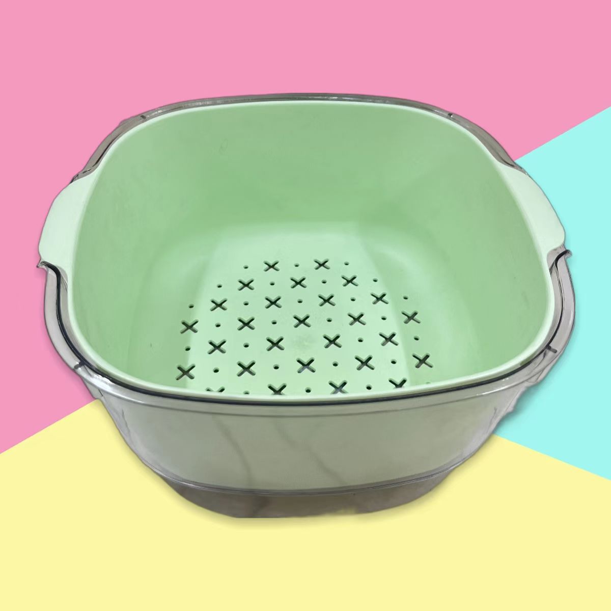 家用多功能沥水篮双层 厨房洗菜篮子现货加厚塑料滤水篮水果沥水详情3