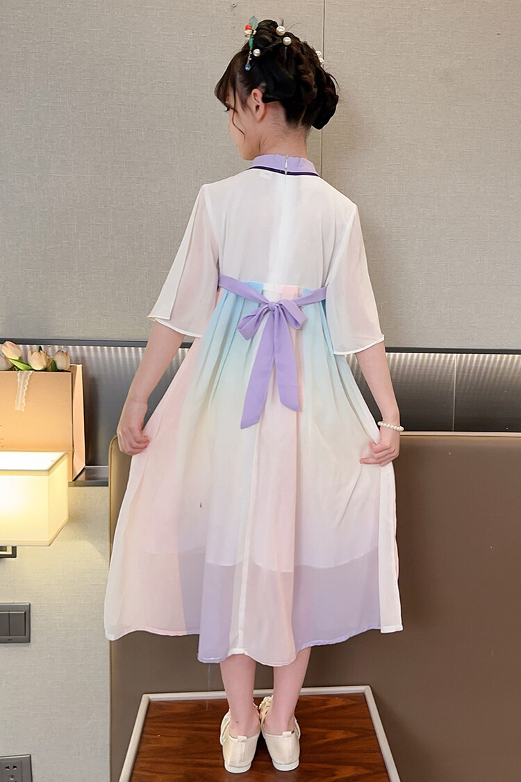 汉服女童春薄款中国风襦裙连衣裙古装超仙春季小女孩儿童唐装批发详情11