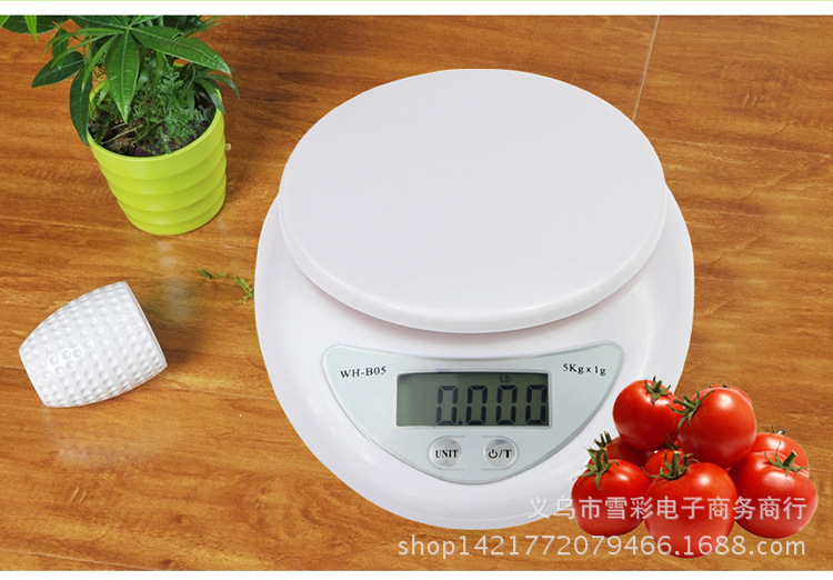 WH-B05 Kitchen electronic scale, 5kg scale, mini baking food scale, household kitchen scale, electronic scale, platform scale pic 10