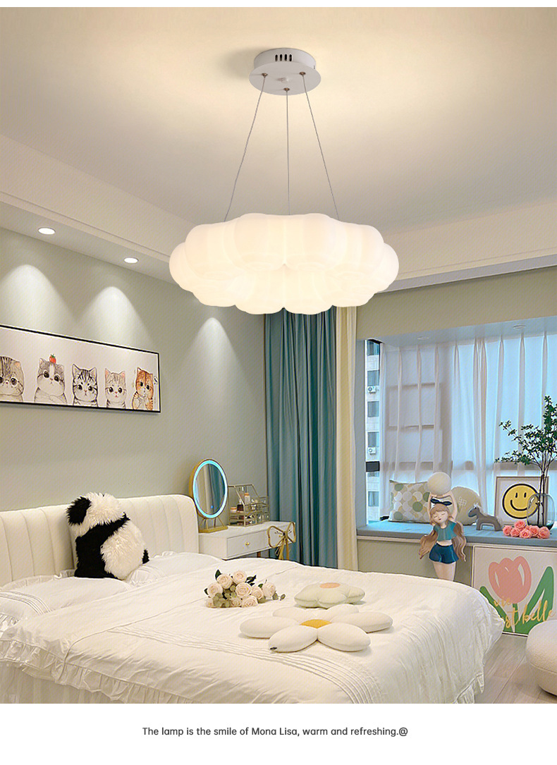Nube influenciador techo lámpara estilo crema moderno cálido chicos niñas niños luz de habitación luz de dormitorio calabaza luz de red pic 38
